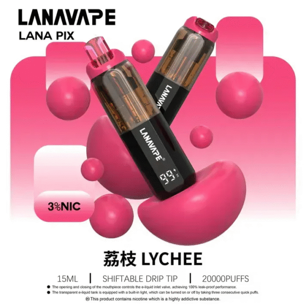 LANA PIX閃光彈20000口拋棄式電子煙推薦 LED可視電量 850mAh續航 Mesh防漏穩定日用款